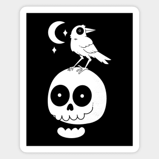 Crow and Skull Magnet